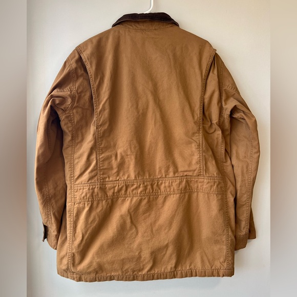 Orvis Classic Barn Coat Brown Canvas Fleece Lined Corduroy Collar Mens Large - Picture 9 of 9